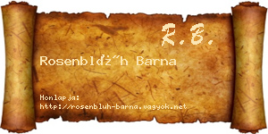 Rosenblüh Barna névjegykártya